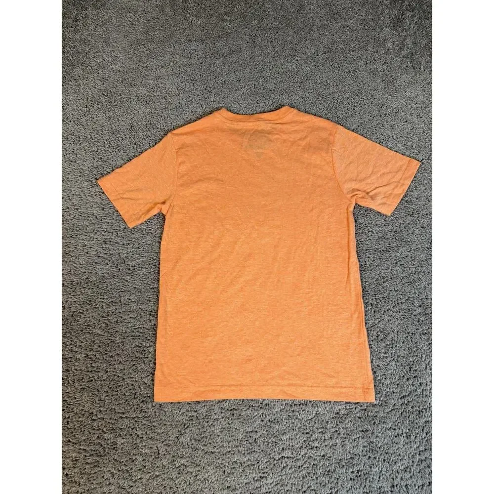 Tommy Hilfiger Shirt Boys Small 8-10 Orange Short Sleeve Tagless Logo Cotton